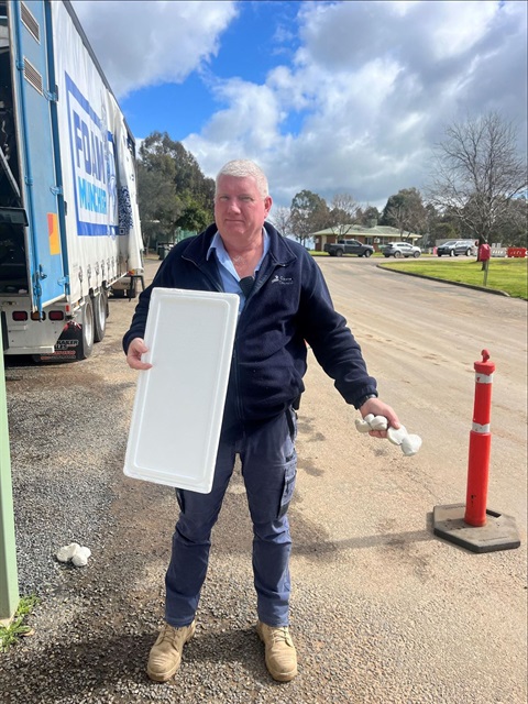 Cowra-Shire-Council-Supervisor-Waste-Operations-Anthony-Collins-with-the-first-load-ready-for-Foam-Muncher